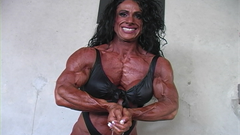 Debbie is all oiled up and ready to pose and she does so for 30 minutes in this video. Debbie is so beefy, so beautiful, so thick with Mighty Female Muscles you're going to love staring at all her. She oozes flex-appeal and hits poses basically all the muscles in her body. From massive most-muscular flexes, to bouncing pectoral flexes, to wiggling and wobbling thigh dances. She hits all the shots from double biceps, to front and back lat spreads, and she makes her triceps pop, along with all her other massive muscles.
If you like massive muscular babes, you're going to love this video.