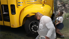 She lifts the bus so they can change the flat tire!
MeterMan & MeasureUp:
Wow, awesome stuff, love big feats of strength like this, and all the better if they're done by small, sexy girls like her! Big thumbs up from me. 